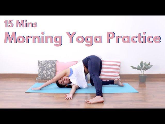 15 Mins Morning Yoga Practice | Full Body Routine with Warmup, Suryanamaskar & Pranayama Practice