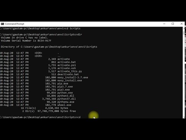 How to create, activate, and deactivate python virtual environment(virtualenv) on windows