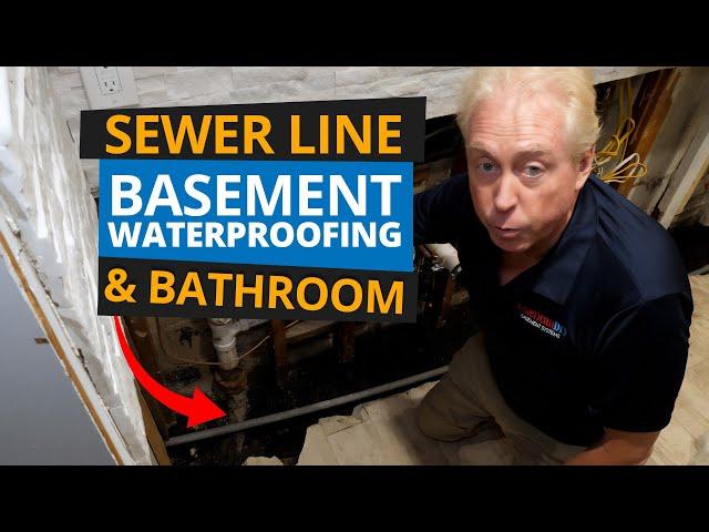 Basement Waterproofing | Sewer Line and Bathroom