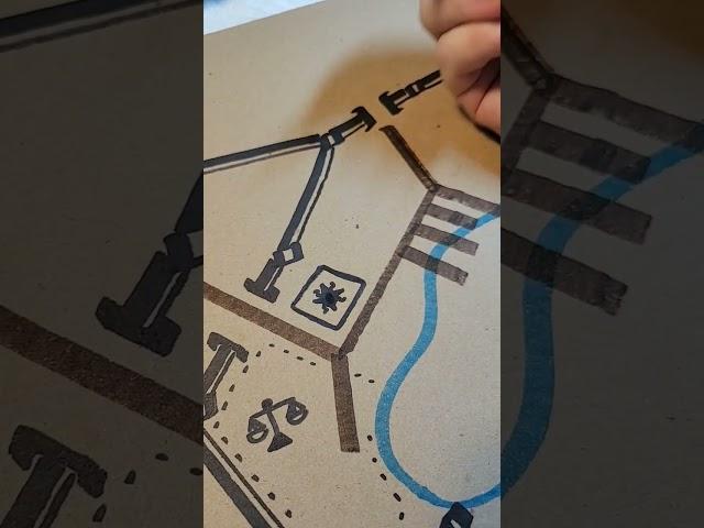 Drawing a fantasy city map  #DnD #Shorts