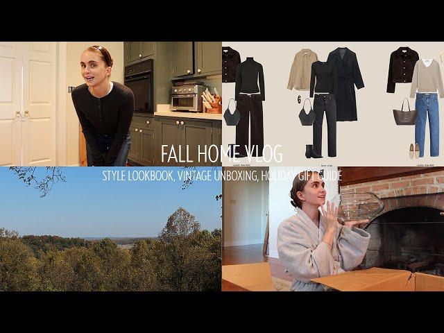 fall home vlog | style lookbook, vintage unboxing & holiday gift guides