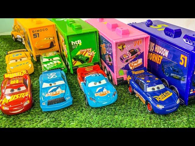 Disney Pixar Cars Various Cars miniature cars roll down a colorful slope and fall into the water!