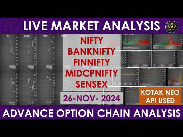 Nifty Banknifty Finnifty Midcpnifty Sensex Live analysis | Live option chain analysis