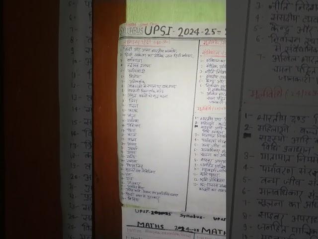 #Upsi all syllabus #️️2024-25#