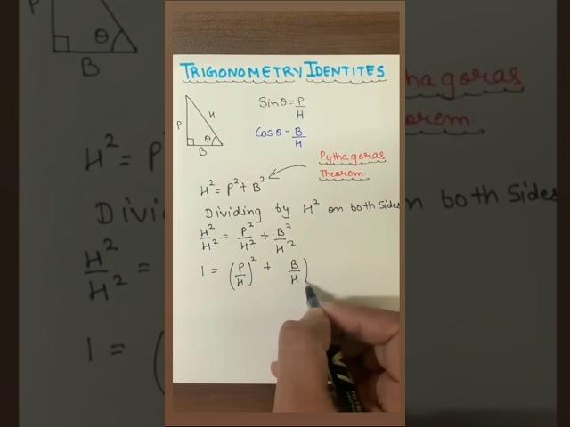 Trigonometry Identities | | Sin2x + cos2x = 1 proved | # YouTube_shorts ||