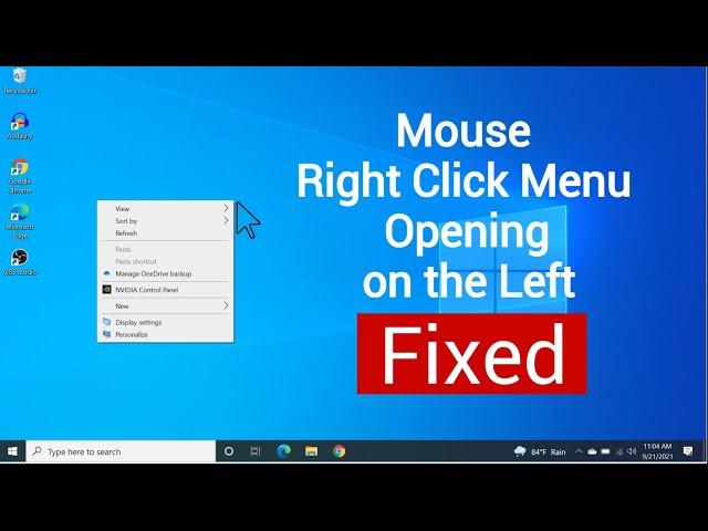 FIXED! - Mouse Right Click Menu Opens on The Left Side