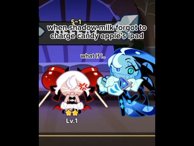 when shadow milk cookie forgot to charge candy apple cookie's ipad || #crk #shadowmilk #candyapple