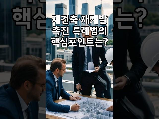 재건축·재개발 촉진 특례법의 핵심 내용은 무엇일까요?