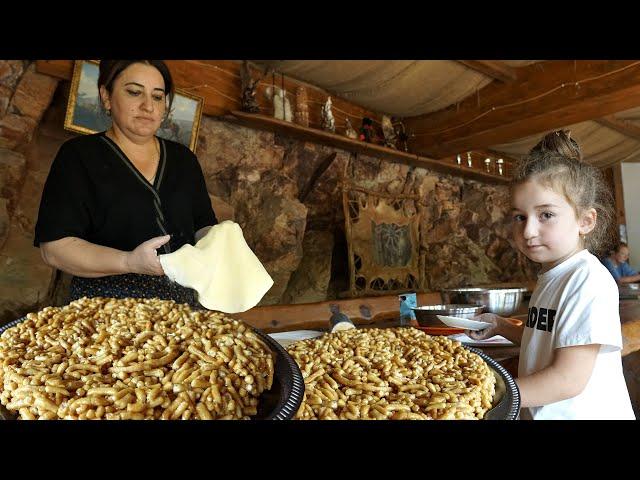 Chak Chak - Popular Oriental sweet. Village Life in Karachay-Cherkessia