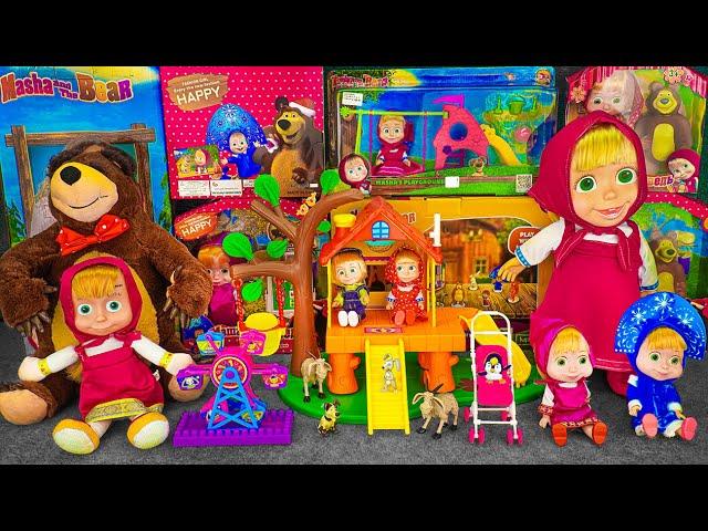 91 Minutes Satisfying with Unboxing Cute Masha and The Bear Tree House Set, Masha Colourful Dolls