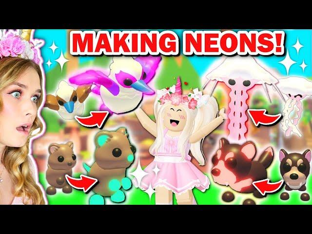 Turning ALL *NEW* PETS NEON In Adopt Me! (Roblox)