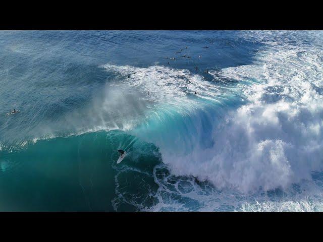 Surfing drone footage at Honolua Bay Maui.