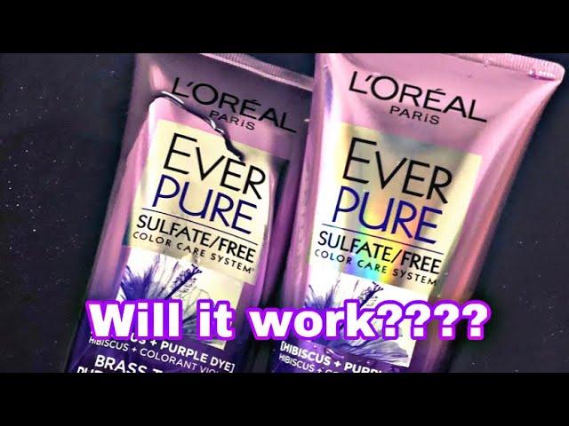 Toned half my hair with L’Oreal ever pure purple conditioner