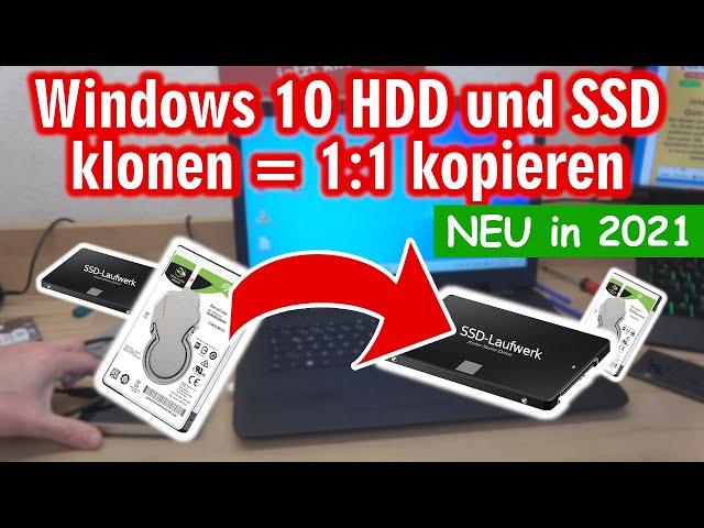 Windows 10 HDD und SSD klonen und 1:1 auf neue kopieren ️ Alle Daten und Programme umziehen