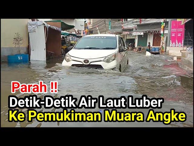 Parah‼️Detik Detik Banjir Rob Air Laut Luber Ke Pemukiman Muara Angke