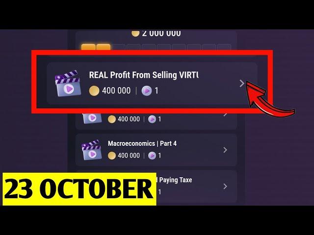 Real Profit From Selling Virtual Real Estate Tapswap code | 23 october tapswap video code