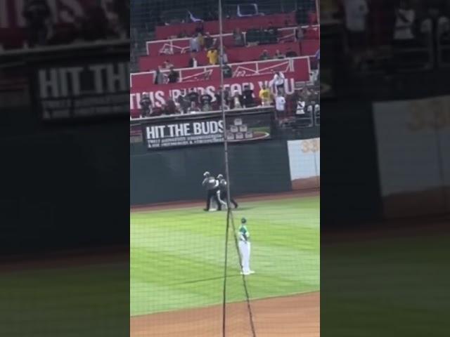 Crazy fan gets dragged off the Oakland Athletics Field Mid Game