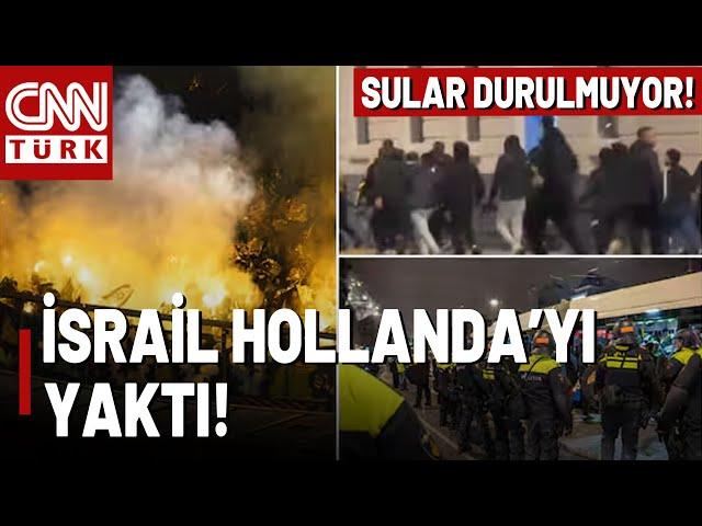 Hollanda Sokakları Savaş Alanına Döndü! Filistin-İsrail Yanlıları Birbirine Girdi