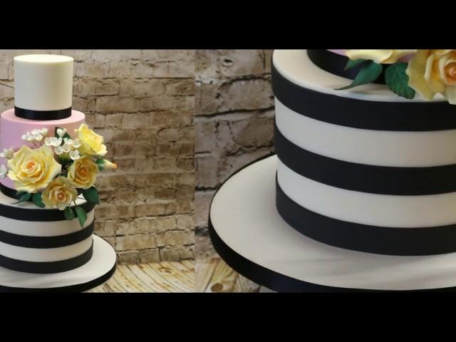 How to make horizontal stripes on a cake