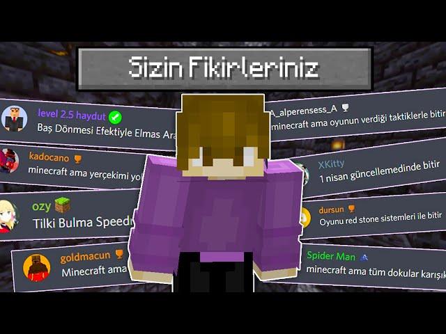 Minecraft'ta Sizin FİKİRLERİNİZİ Denedim