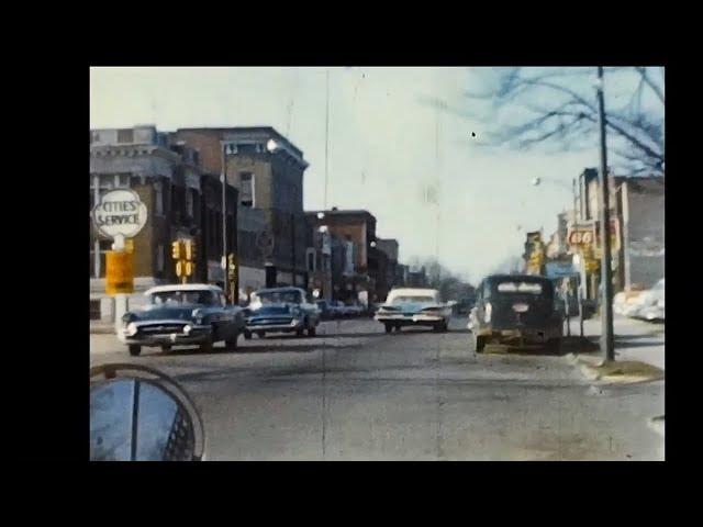 1950's Drive Through Fort Wayne Indiana - Street Scenes - Stock Footage