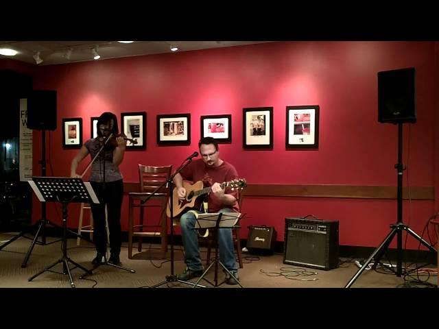 Sanitarium Metallica acoustic guitar and violin cover at Borders Open Mic