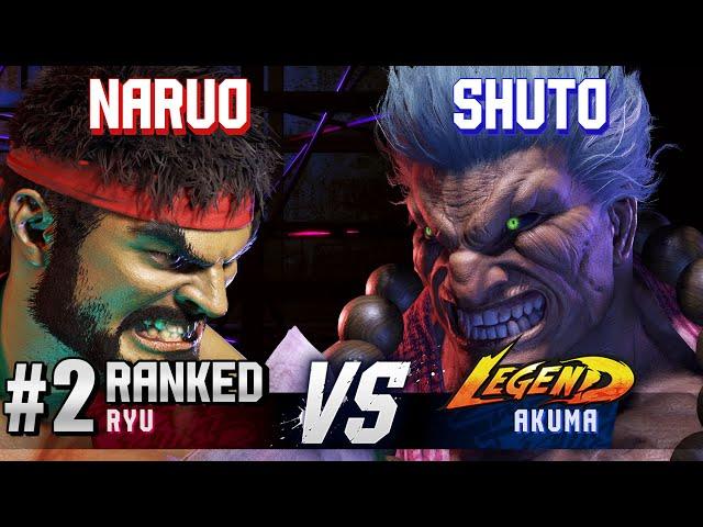 SF6 ▰ NARUO (#2 Ranked Ryu) vs SHUTO (Akuma) ▰ High Level Gameplay