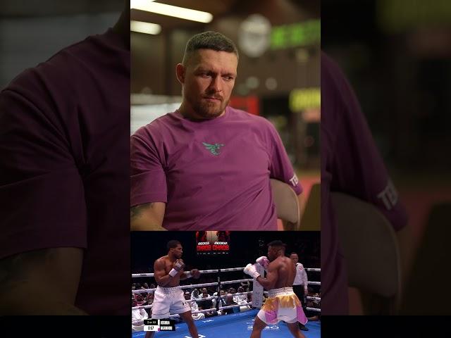 Oleksandr Usyk watches back Anthony Joshua's brutal KO against Francis Ngannou #shorts