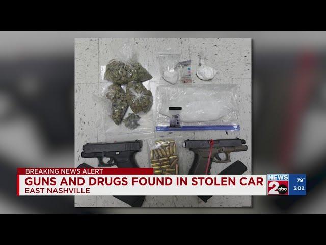 Guns, drugs found in stolen car in East Nashville, TN