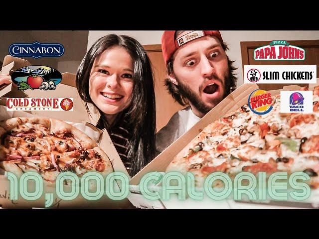 10,000 CALORIE CHALLENGE | EPIC CHEAT (TREAT) DAY | Couples Edition | VLOGMAS #18 | CHEAT DAY #2