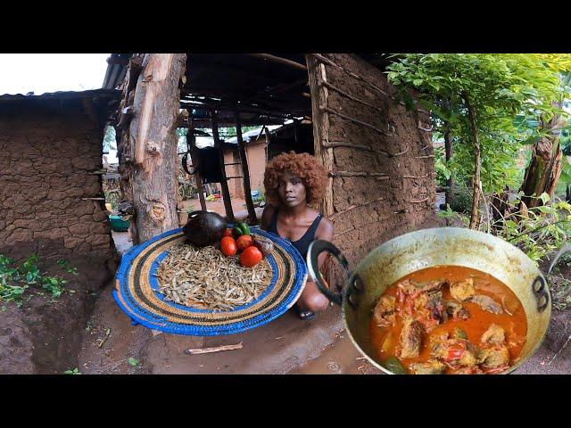 African village life#cooking dinner with Rain and no electricity