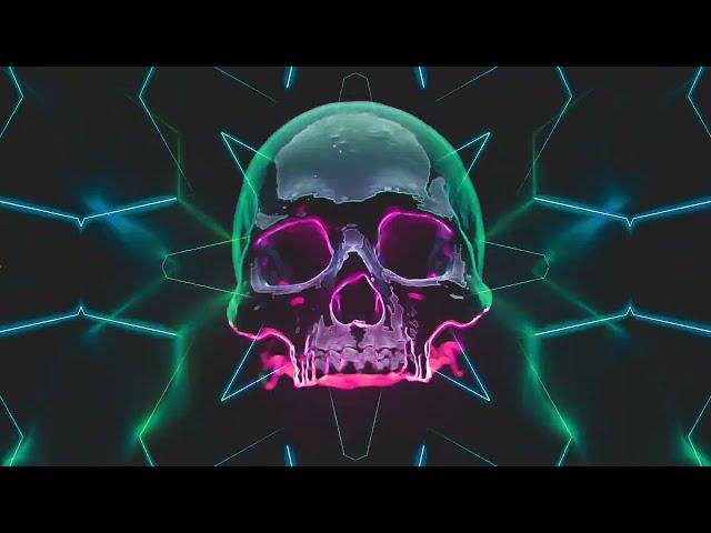 [4K] 1 Hour VJ Loop - Neon Skull Rave