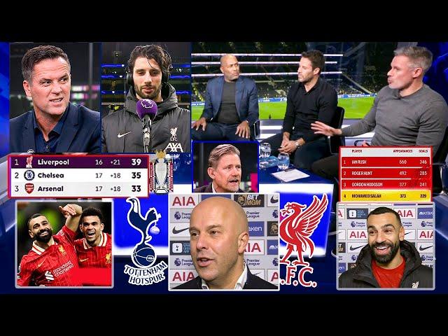 Tottenham vs Liverpool 3-6 Salah on Fire  Arne Slot Go Crazy opens the Gap & Carragher Reaction