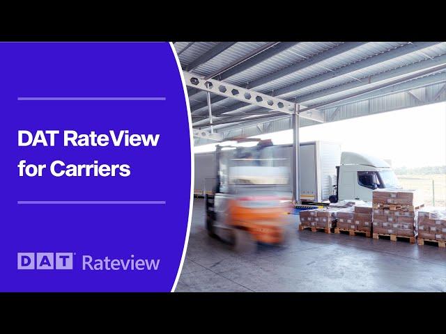 DAT RateView: Quick-start Guide for Carriers