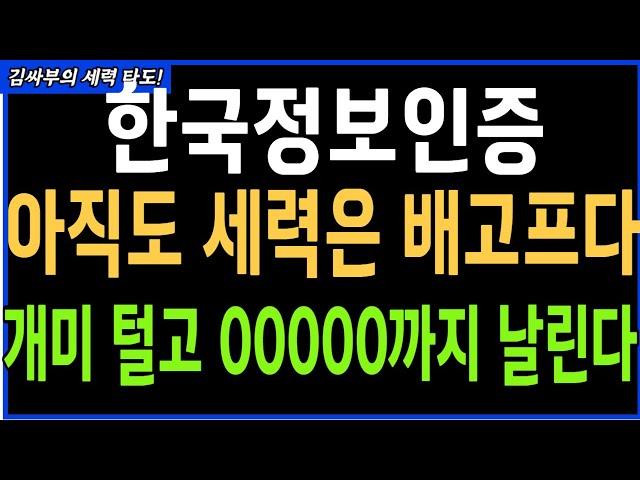 한국정보인증 아직도 세력은 배 고프다 개미 털고 00000까지 날린다 목표가분석 실시간대응전략