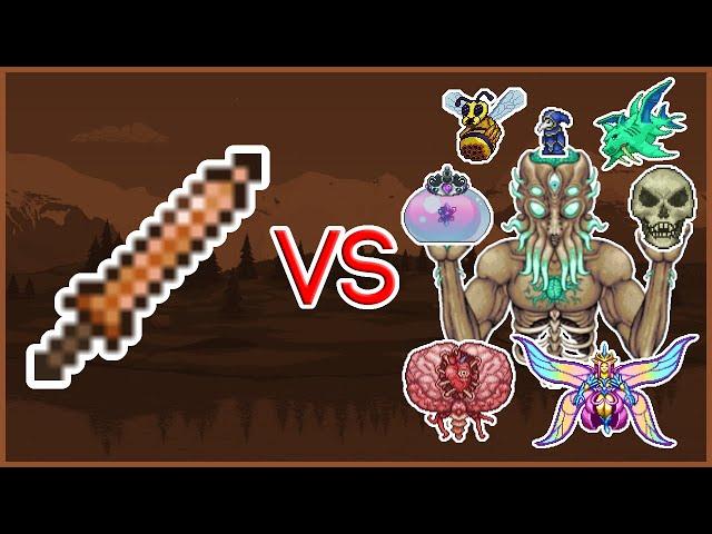 Terraria 1.4.2.3 - Copper Shortsword vs ALL Bosses