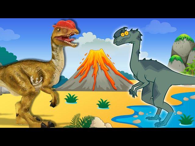 Dinosaur | Learn About Scariest Dinosaurs | Dilophosaurus | Funny Dinosaur Cartoon For Kids