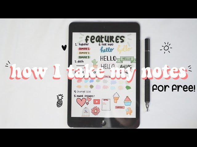 how i take notes on ipad mini 1 (free app) in depth tutorial