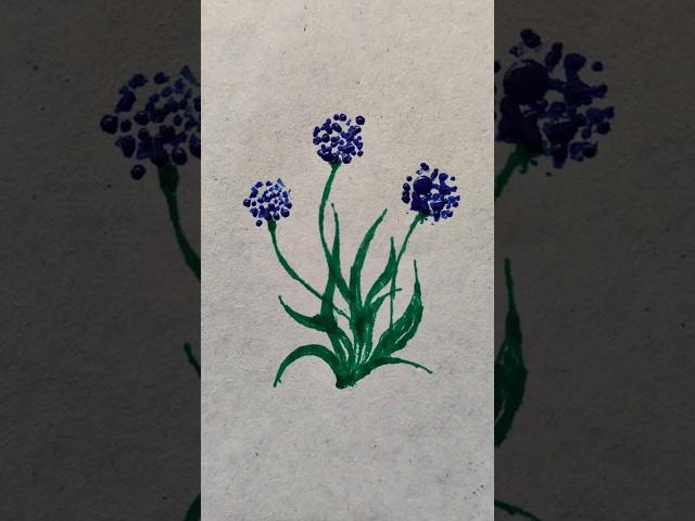 floral painting ️ #shorts #shorts feed#art #pen drawing #painting #creative #craft