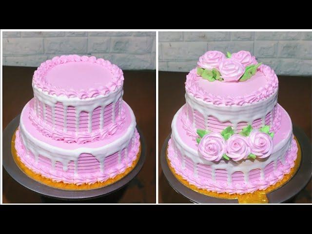 most satisfying 2 tier cake compilation | best 2 step cake decorating ideas for beginners