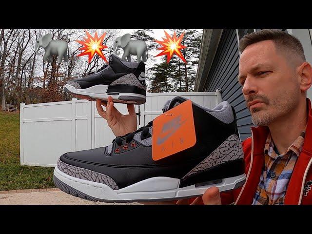 Air Jordan 3 - Black Cement - THE ELEPHANT PRINT APOCALYPSE 2024 -   