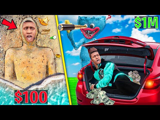 $100 Vs $1,000,000 Hide &  Seek In GTA 5