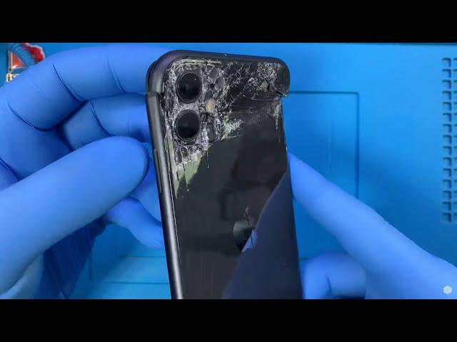 TRUCKED IN THE CAR DOOR! MOTORCYCLE PASSED THROUGH! iPhone 11 Screen Replacement