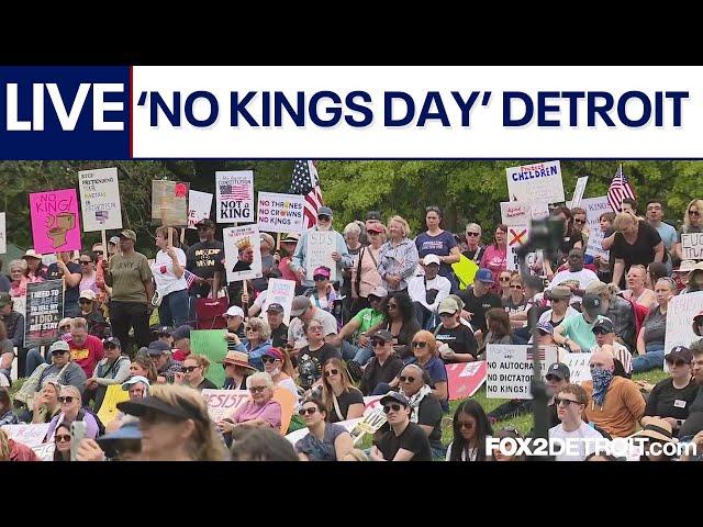 No Kings Day protest in Detroit