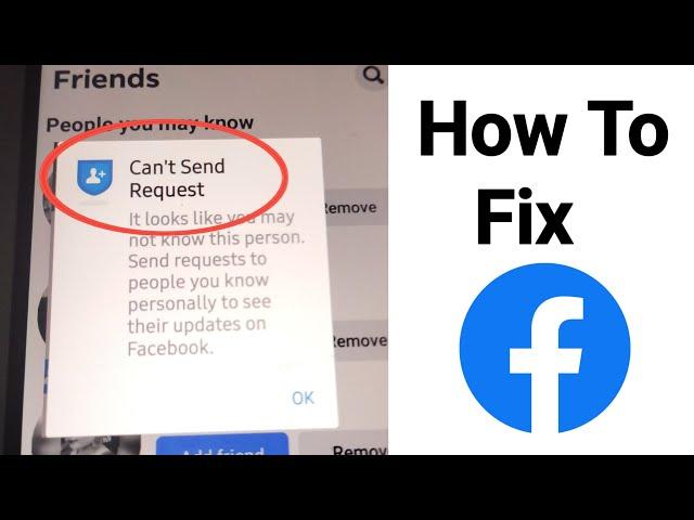 How To Fix Can't Send Friend Request On Facebook | Can't Send Friend Request Problem Solve |