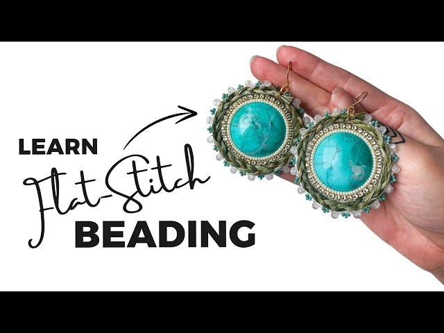 Learn How to Bead Around Cabochons - Beginners Beading // Two Needle Bead Embroidery