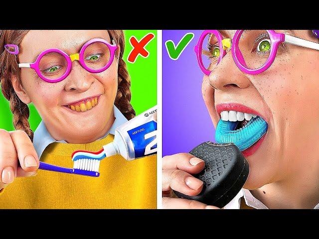 From NERD to POPULAR, total makeover using viral hacks and gadgets from TikTok!