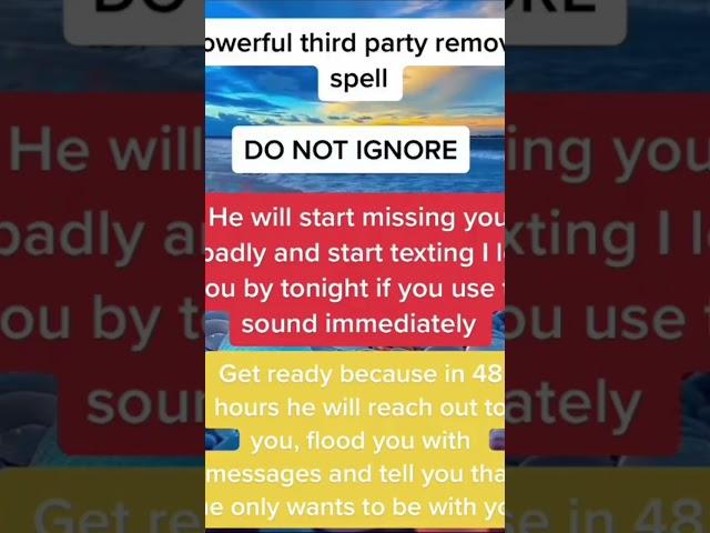 Powerful 3rd party removal spell, Don't Ignore #shorts #viral #tarot #trending #shortvideo #fyp #usa