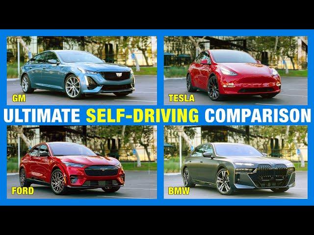 (Almost) Self-Driving Car Comparison Test: Tesla vs. BMW vs. Ford vs. GM | Hands-Free Driving Test