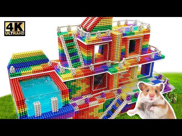 Build Most Beautiful Mansion Swimming Pool From Magnetic Balls (Satisfying) | Magnet World Series